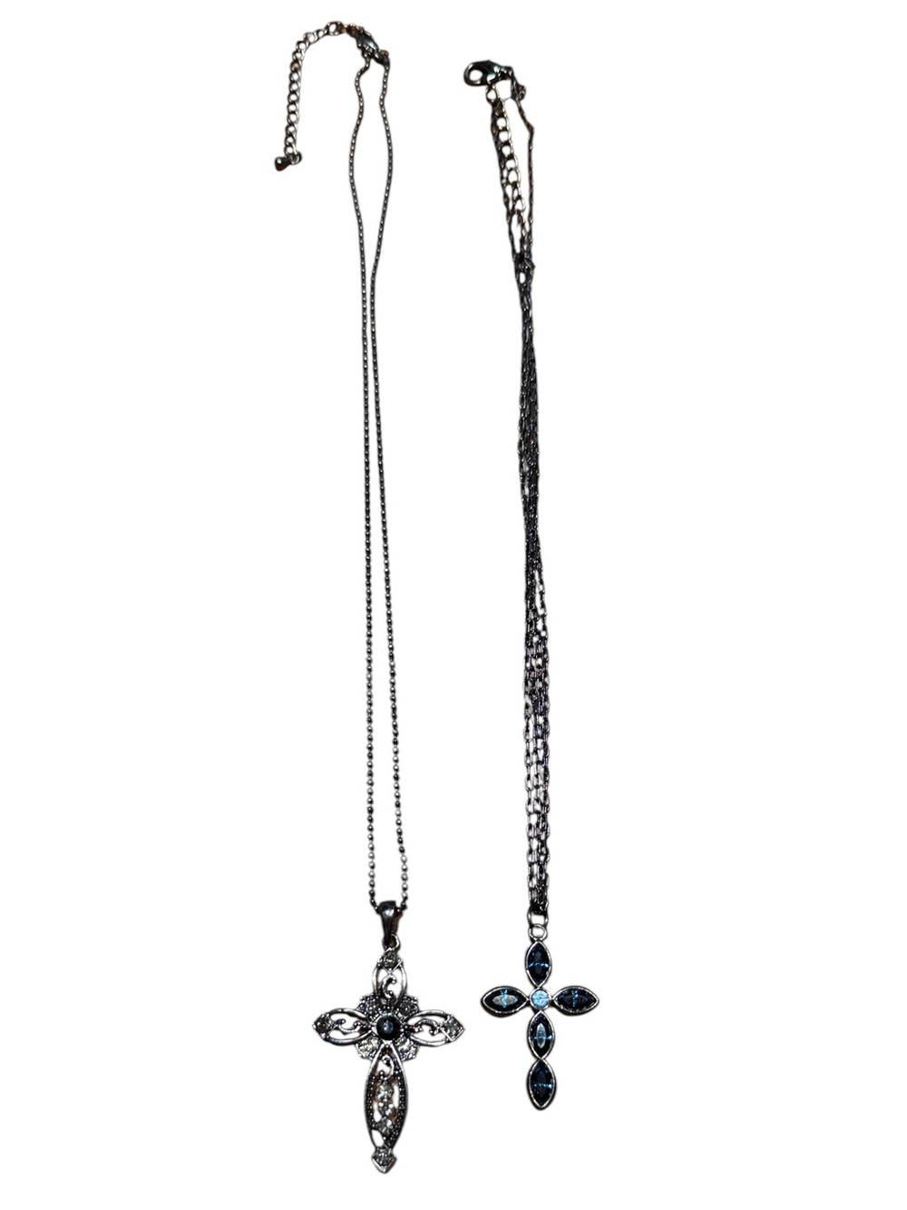 2 sparking. Rhinestone cross necklaces